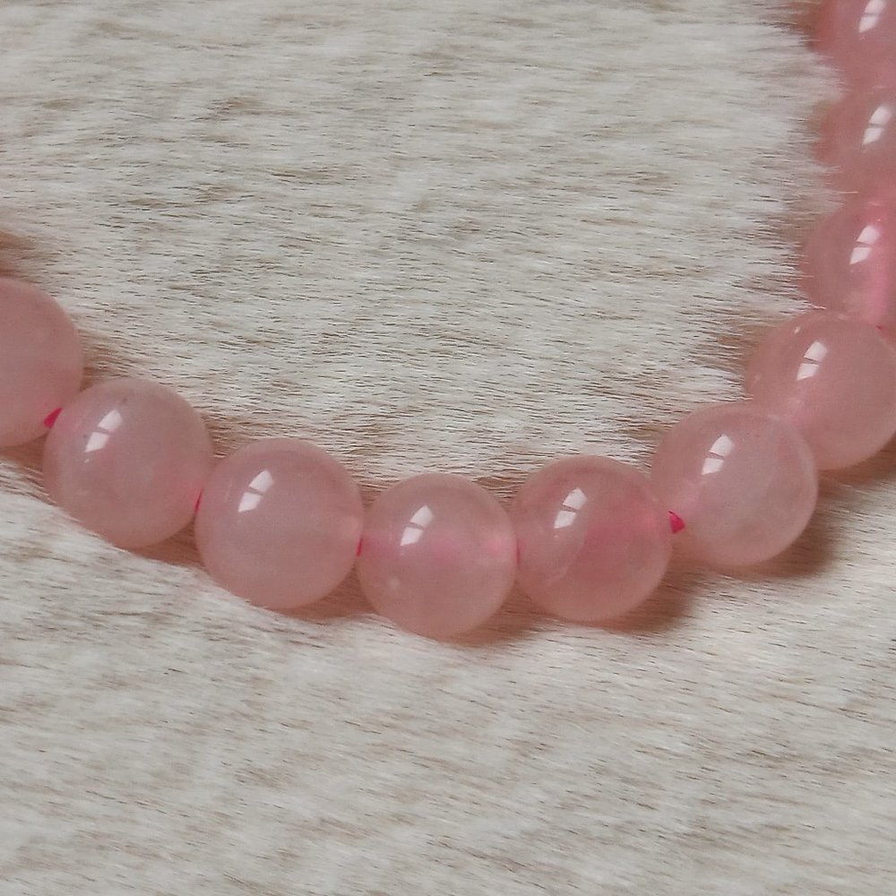 Pink Rutilated Quartz Stretch Bracelet - Picture 2 of 8